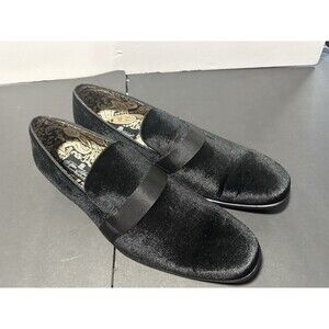 After Midnight Black Velvet Loafers, men's size 13